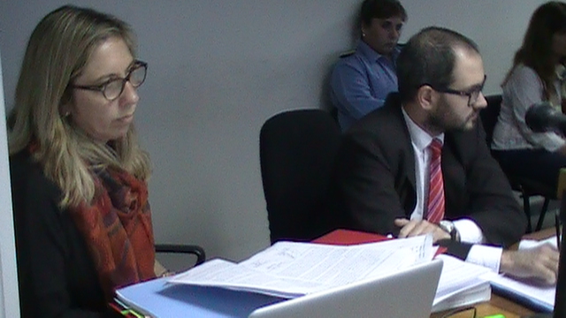 La fiscal general María Tolomei y el funcionario Enrique Kaltenmeier