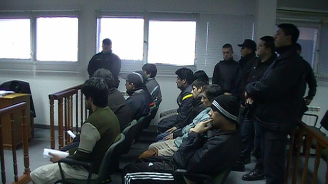Los imputados en plena audiencia