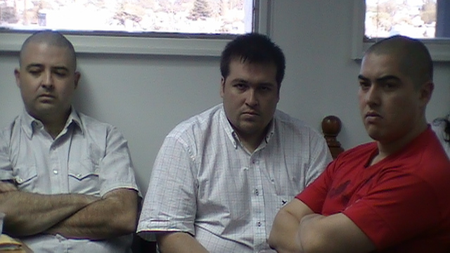 Los acusados Morales, Solís y Abraham