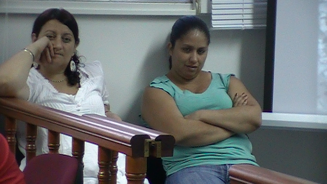 Di Gregorio y Zabala, acusadas, en el transcurso del Juicio