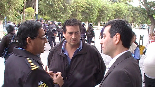 El Fiscal General Osvaldo Heiber con autoridades policiales