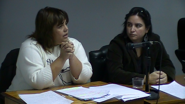 La Fiscal General Mirta Moreno y la funcionaria Claudia Ibáñez