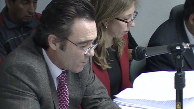 El fiscal general Arnaldo Maza junto a la fiscal María Tolomei